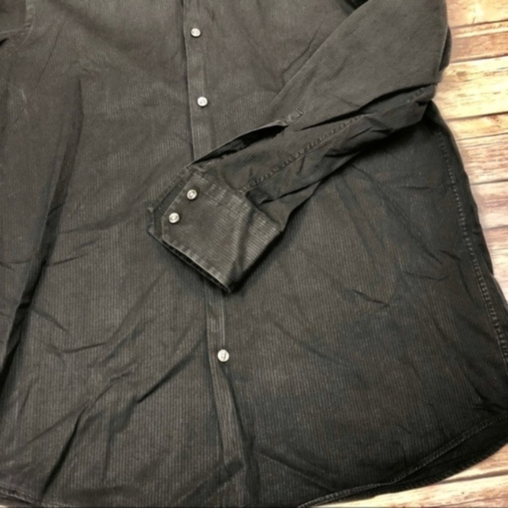 Hugo Boss Mens Button Up Black Stripe Dress Shirt - Picture 3 of 5